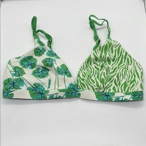 Diane Von Furstenberg for Target Green Patterned Soft Bra | size M